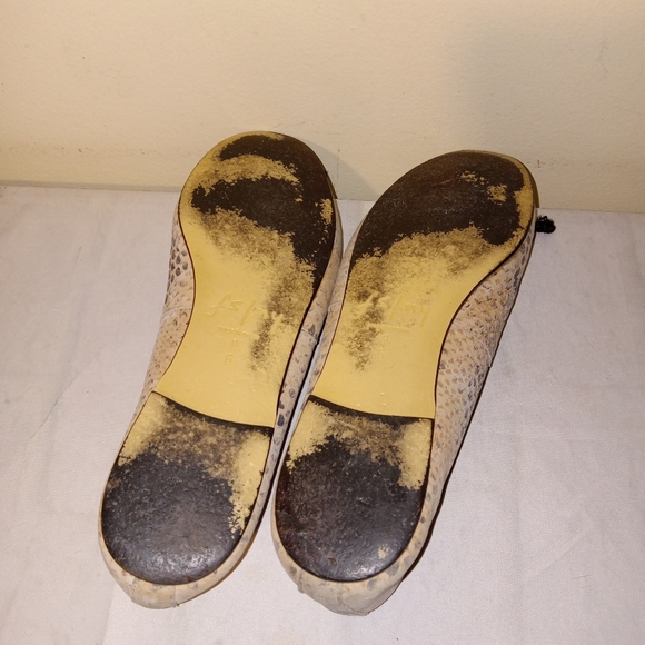 fs/ny Beige Black Snake Skin Ballet Flats 6 B - Picture 9 of 10